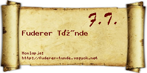 Fuderer Tünde névjegykártya